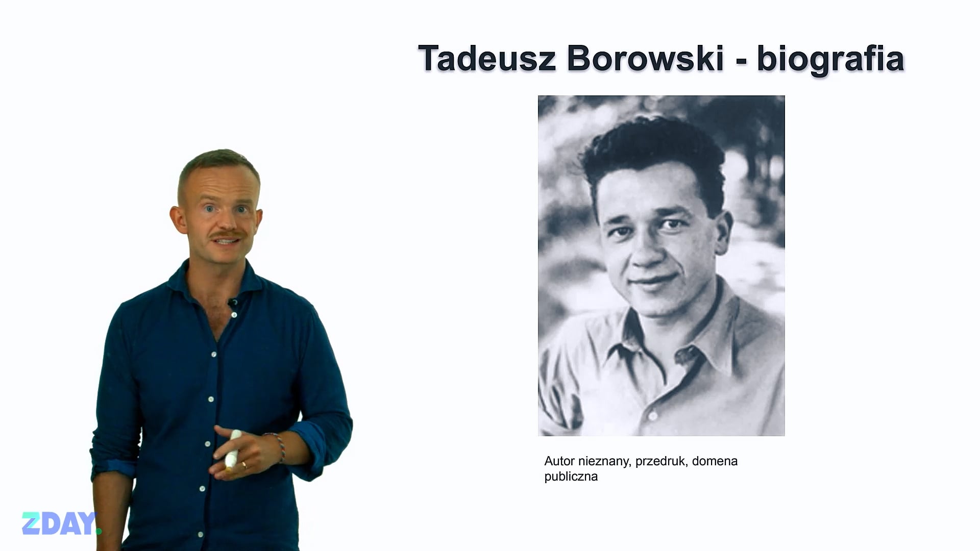Miniaturka materiału wideo na temat: Tadeusz Borowski – o autorze. Kliknij, aby obejrzeć materiał.