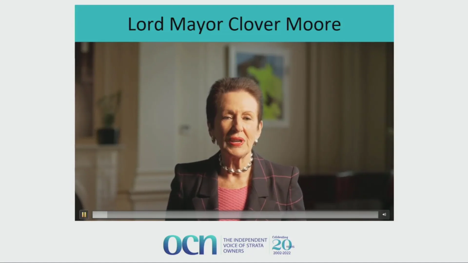 Lord Mayor Clover Moore’s Address for OCN’s 20th Anniversary on Vimeo