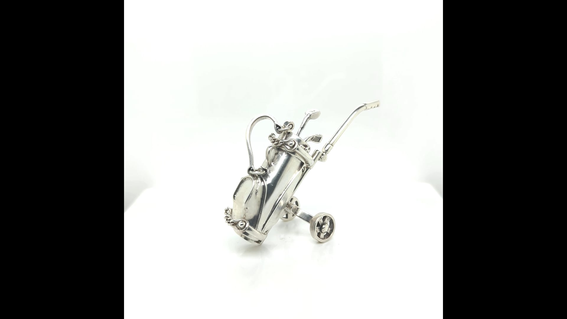希少　Tiffany & Co. ミニチュア ゴルフバック　シルバー925製 Tiffany and Co. Sterling Silver Miniature Golf Set with Bag, Clubs