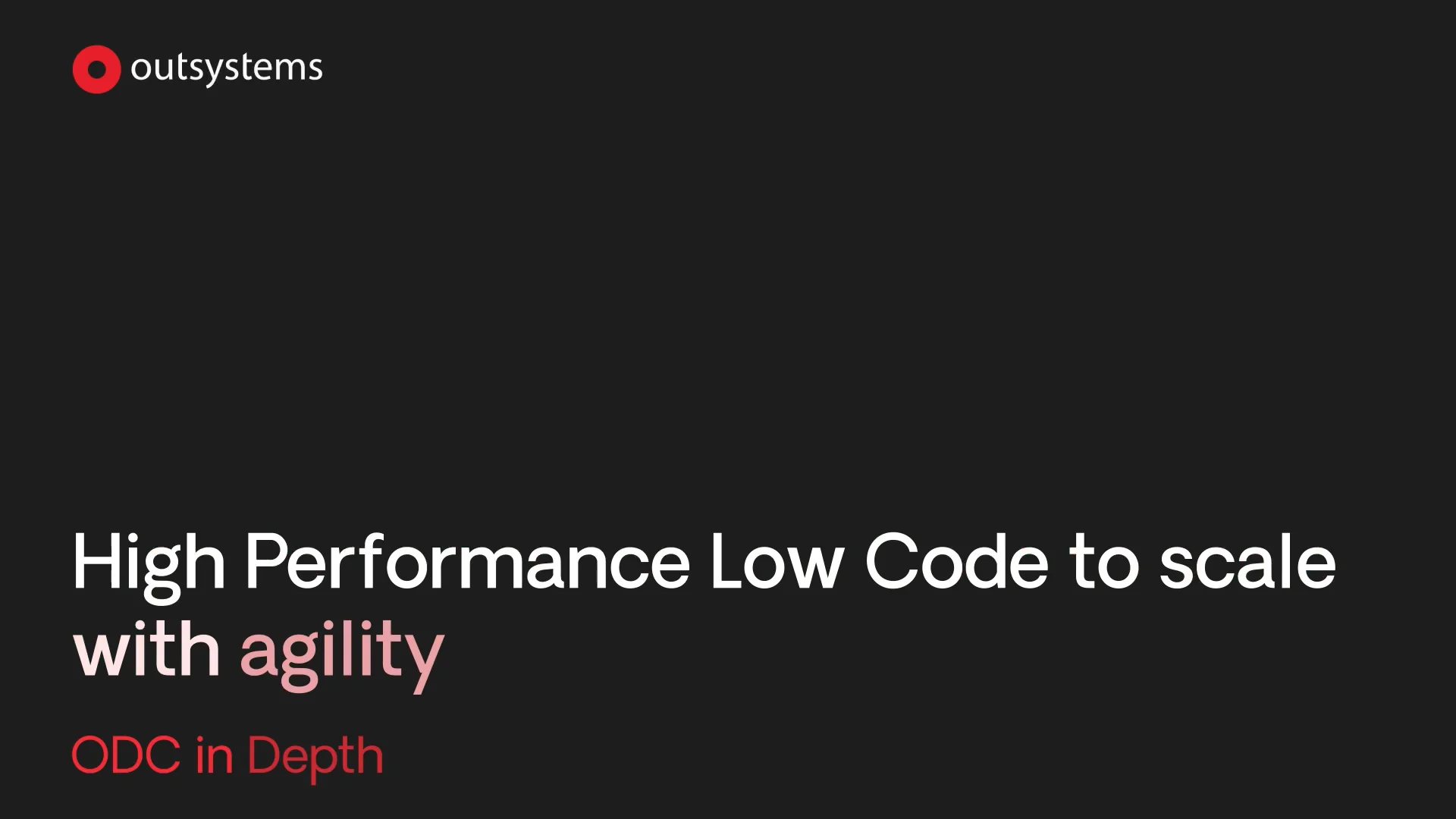 High Performance Low Code to scale with agility on Vimeo