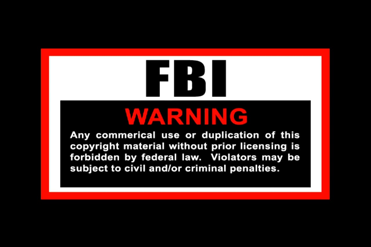 Red FBI Warning Screen 1986 - YouTube, image size:1280x852