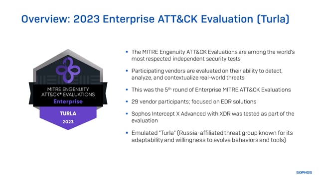 MITRE 2023 Enterprise ATTu0026CK Evaluation (Turla)