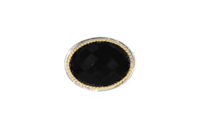 Black Onyx Ring in Sterling Silver with 14kt Yellow Gold