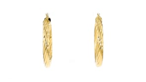 Italian 14kt Yellow Gold Twisted Hoop Earrings