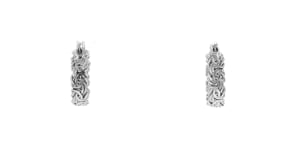 Sterling Silver Small Byzantine Hoop Earrings