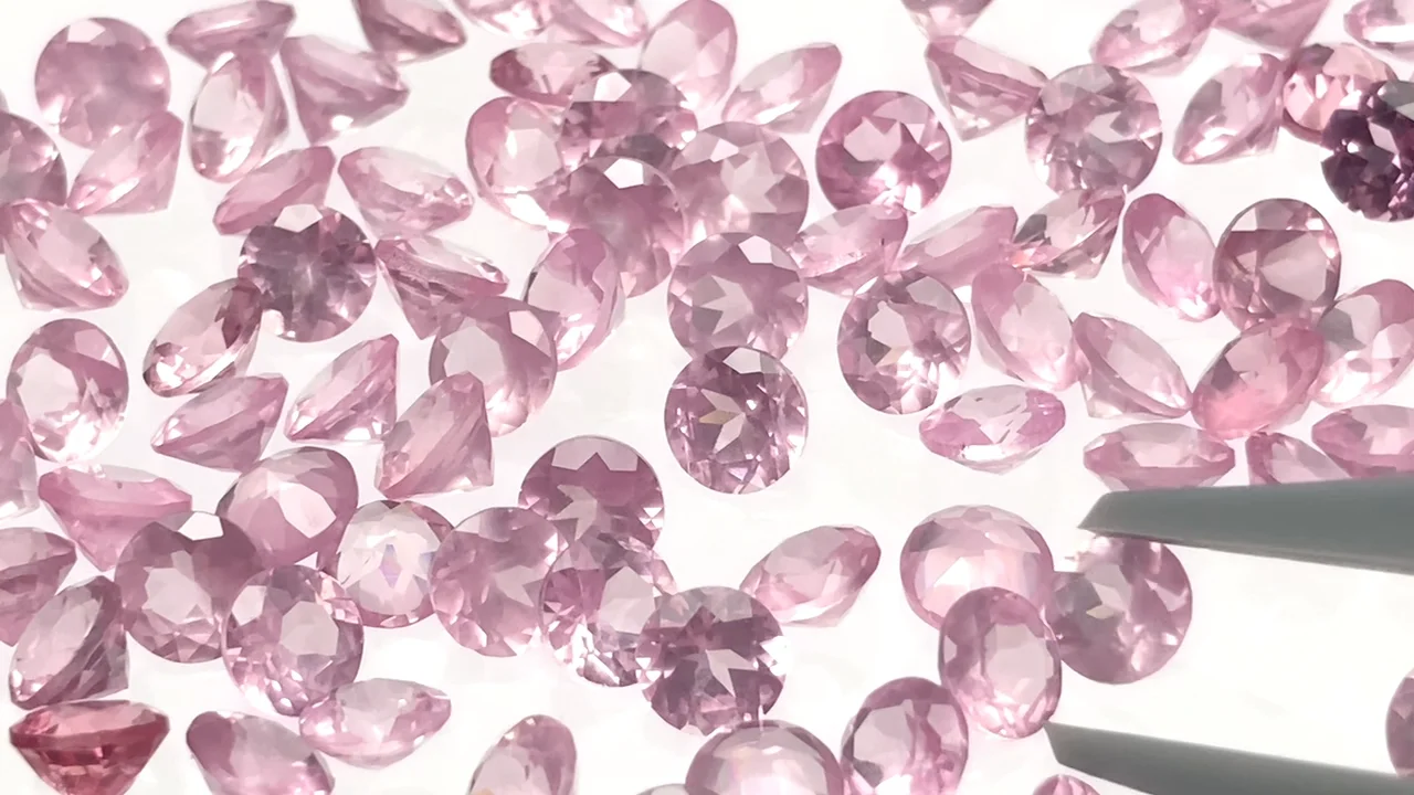 動画】宝石質ピンクスピネルAAA- ルース ラウンドファセットカット4