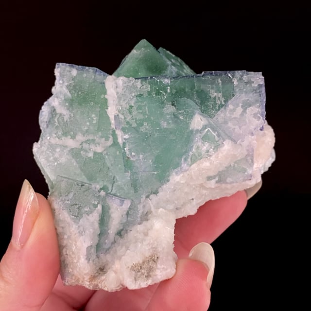 Fluorite (fine color) with Calcite