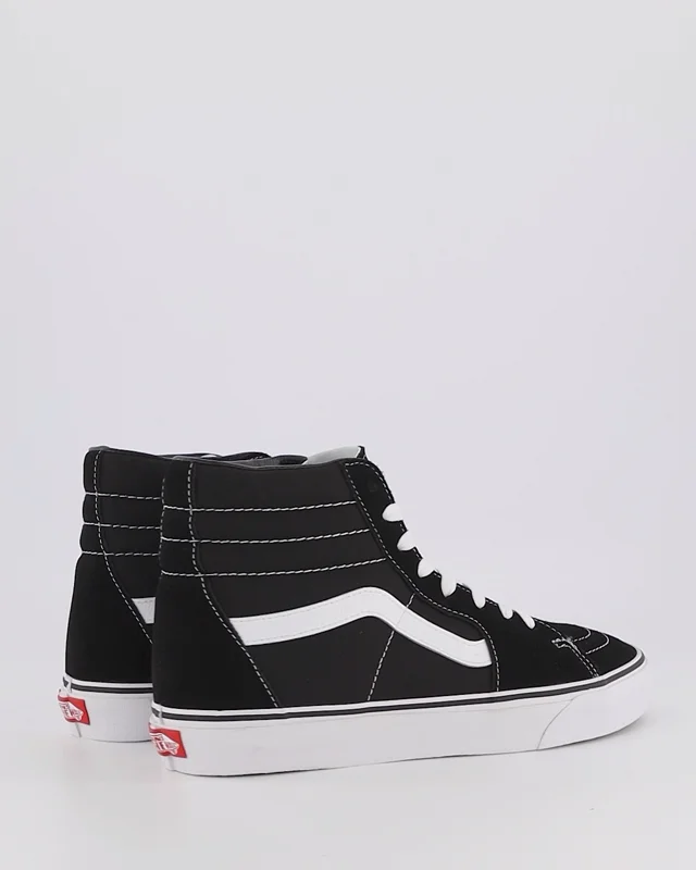 High top white store and black vans