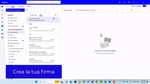 W1-1-5 Crea la tua firma ed impostala automatica