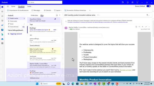 W1-1-12 Azioni principali sulle e-mail