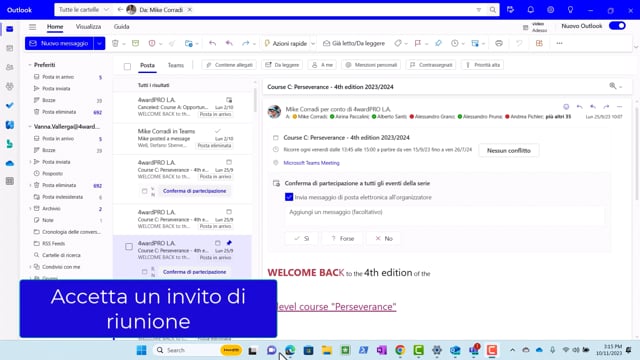 W2-1-11 Accetta un invito di riunione