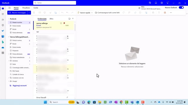 W1-3-1 Posta in arrivo Evidenziata/Altra