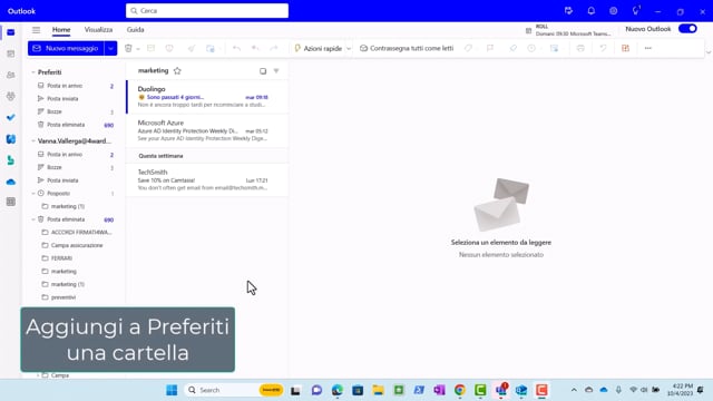 W1-2-6 Aggiungi a preferiti un'altra cartella