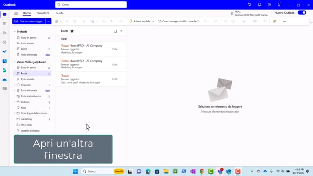 W1-2-5 Apri un'altra finestra, eliminala, rinominala