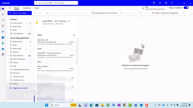 W1-2-3 Crea una nuova cartella