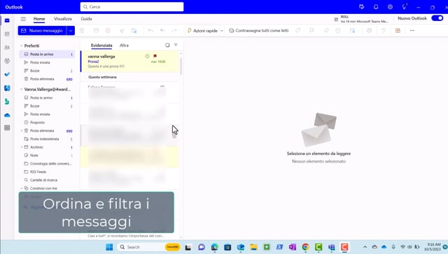 W1-3-3 Ordina e filtra l'ordine dei messaggi