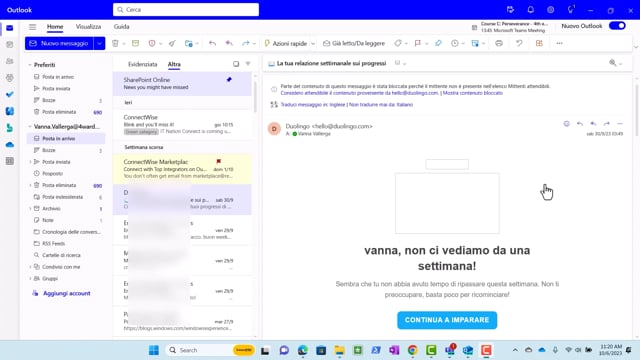 W1-3-10 Elimina un messaggio
