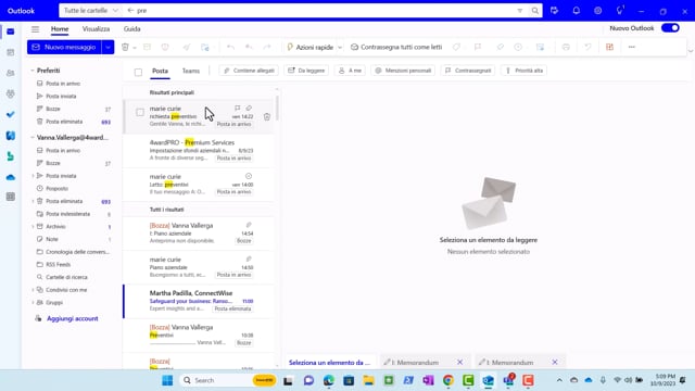 W1-6-2 Ricerca di un messaggio per parola chiave