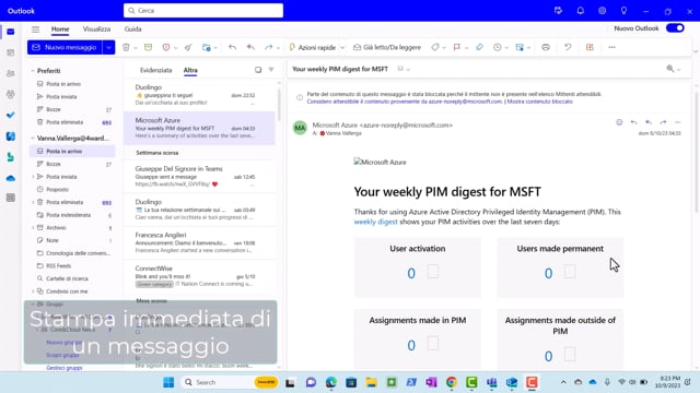 W1-7-1 Stampa immediata di un messaggio