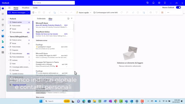 W1-8-1 Elenco indirizzi globale e contatti personali