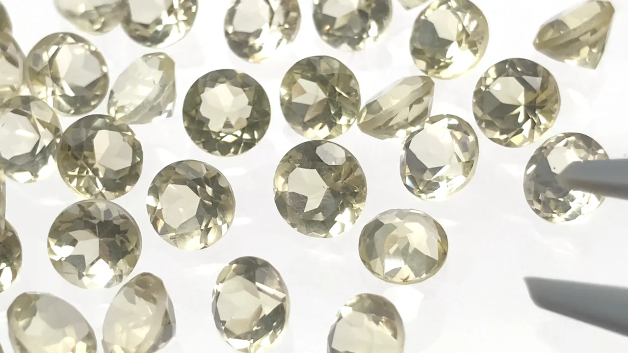 レモンクォーツ ルース ラウンドファセットカット5×5mm 10粒｜天然石