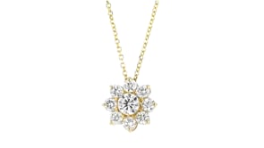 1.00 ct. t.w. Lab-Grown Diamond Flower Pendant Necklace in 14kt Yellow Gold