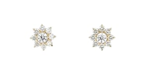 1.80 ct. t.w. Lab-Grown Diamond Flower Earrings in 14kt Yellow Gold