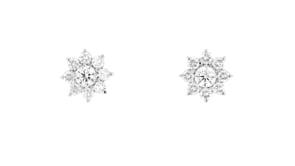 1.80 ct. t.w. Lab-Grown Diamond Flower Earrings in 14kt White Gold