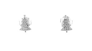 10 ct. t.w. Diamond Christmas Tree Stud Earrings in Sterling Silver