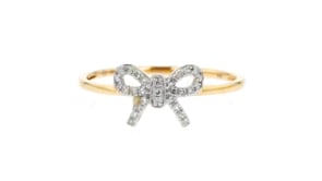 Diamond-Accented Bow Ring in 14kt Yellow Gold