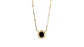 Bezel-Set Black Diamond-Accented Necklace in 14kt Yellow Gold