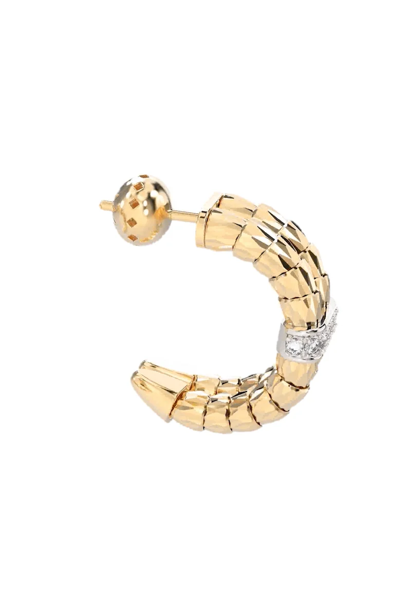 OPHIDIA HOOP S 2F YGOLD DIAMOND WHITE  