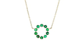 20 ct. t.w. Emerald Circle Necklace in 14kt Yellow Gold