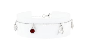 48 ct. t.w. Multi-Gemstone Holiday Charm Bracelet with Diamond Accents in Sterling Silver