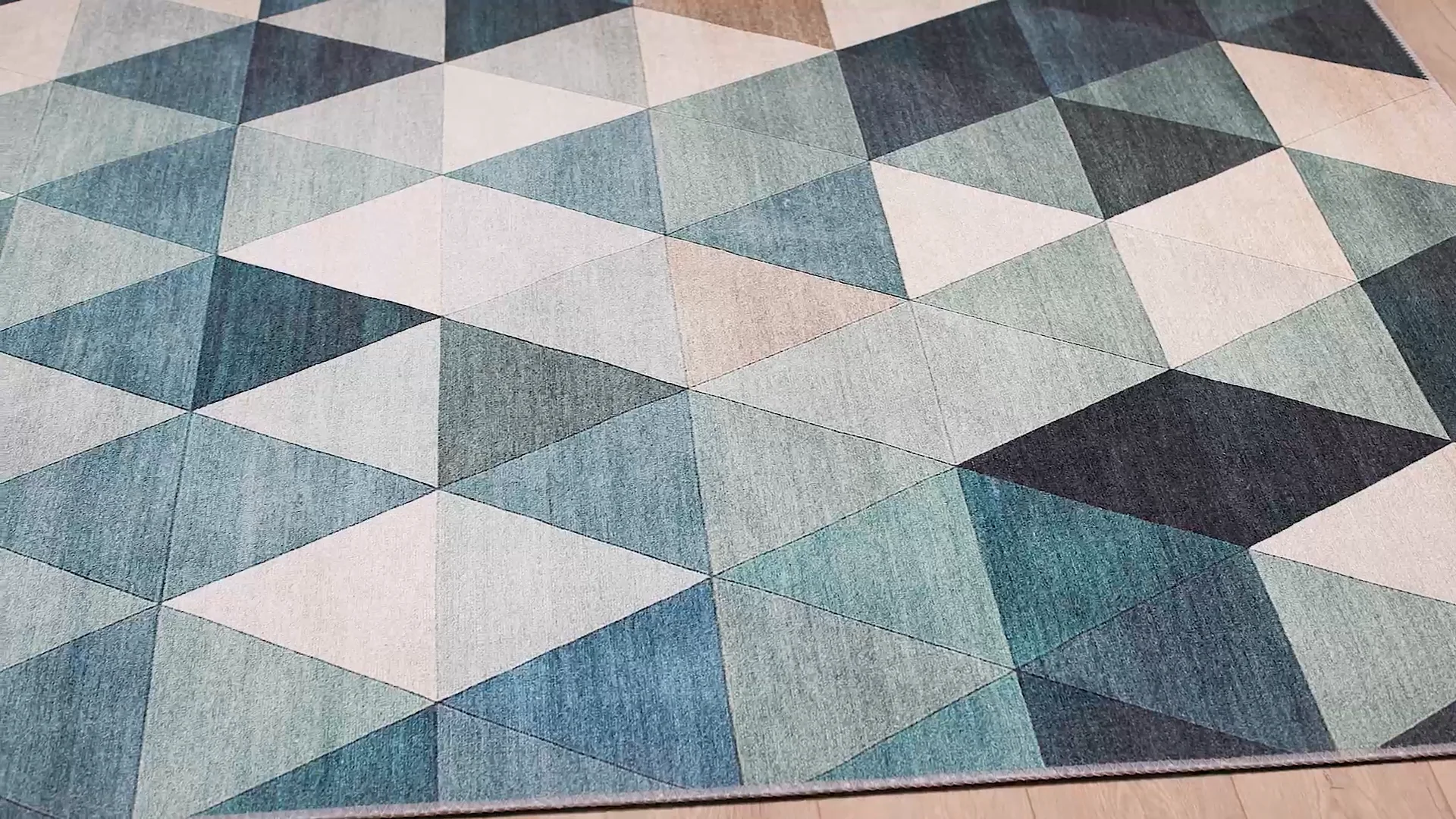 Cubism Collage Blue Washable Rug - MDJ008 on Vimeo