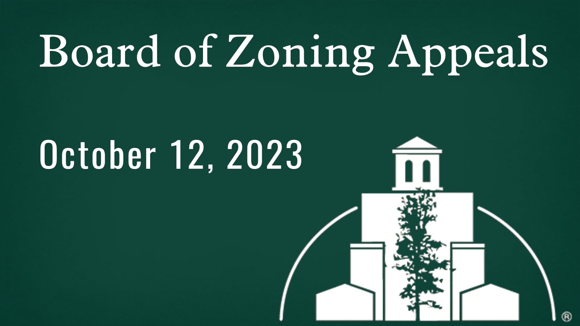 Board of Zoning Appeals October 12