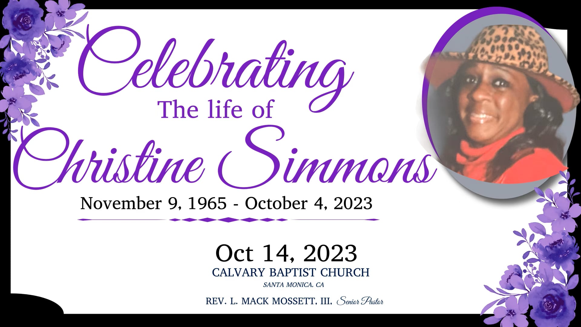 Celebration of Life - Christine Simmons