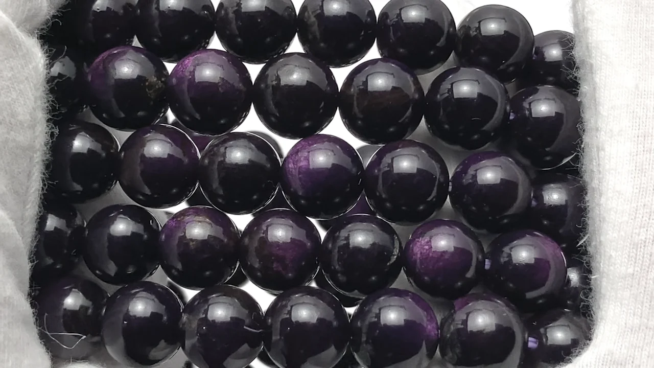 パープライト ラウンド10mm 1連（ブレスレット）｜天然石ビーズの卸