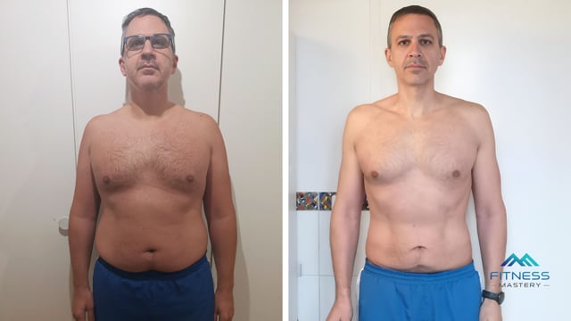 Achilleas, 42, before and after
