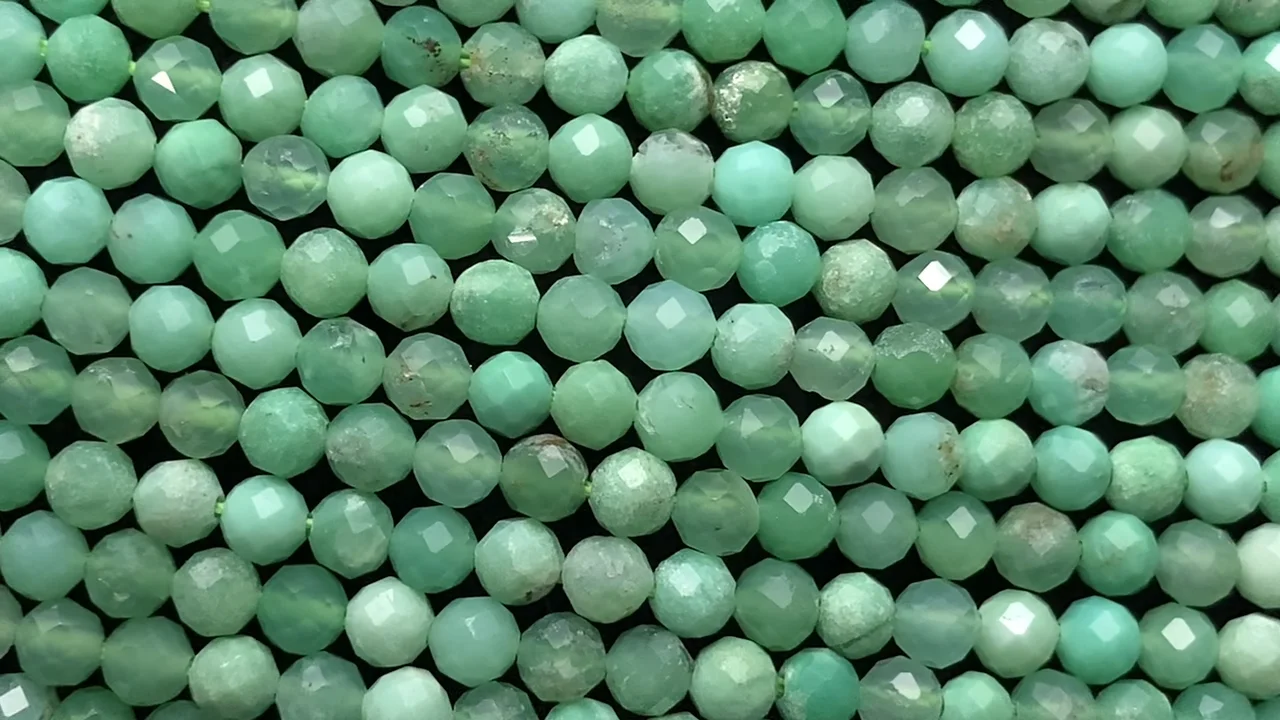 クリソプレーズ ラウンドカット3mm ｜天然石ビーズの卸問屋・通販