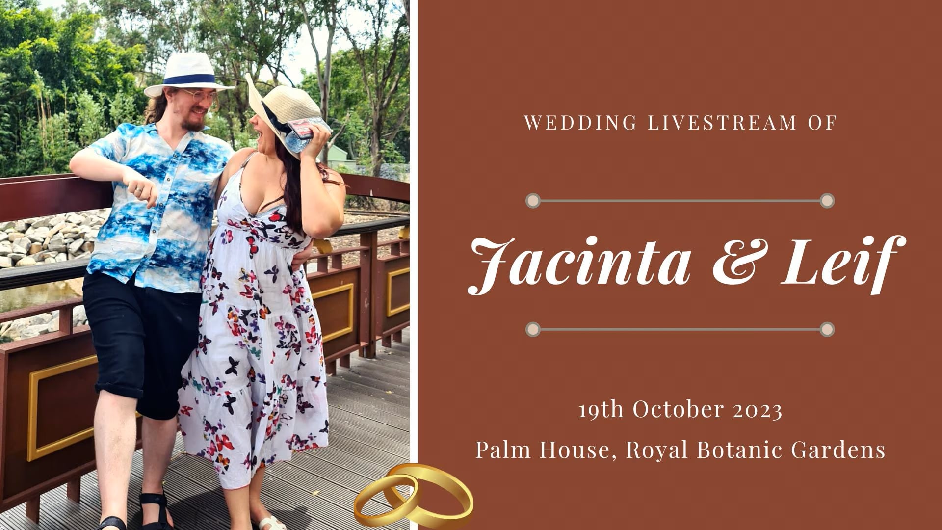 Wedding livestream of Jacinta & Leif