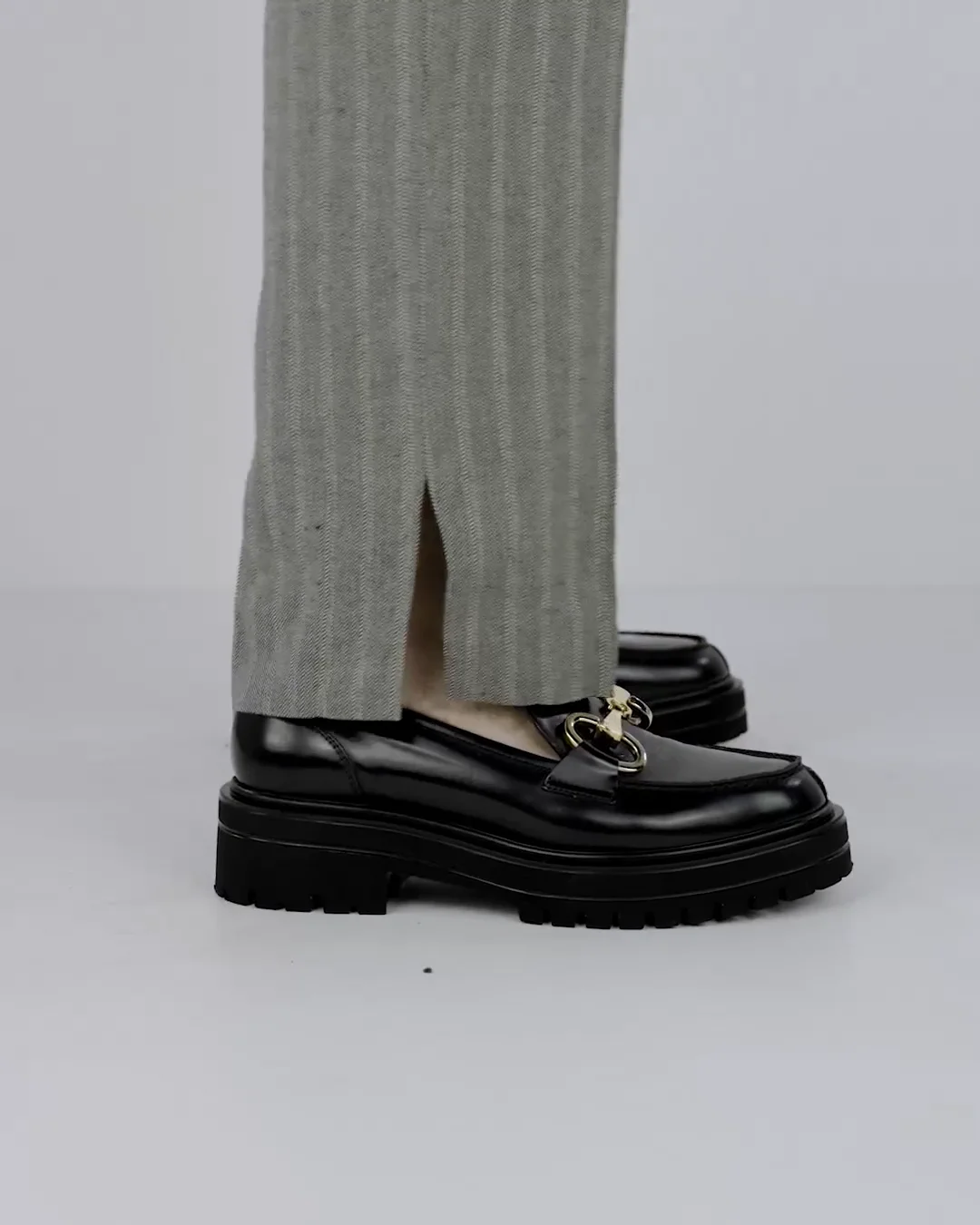 Loafers woman heel 2 cm black leather | Barca Stores