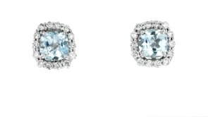2.00 ct. t.w. Aquamarine and .72 ct. t.w. Diamond Earrings in 14kt White Gold