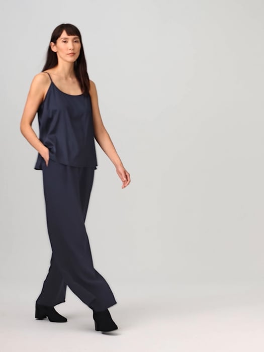 eileen fisher pants jumpsuits double silk georgette ca 34460 rn 78121