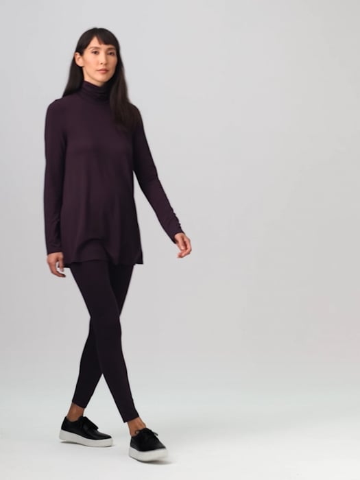 Fine Jersey Scrunch Neck Long Top