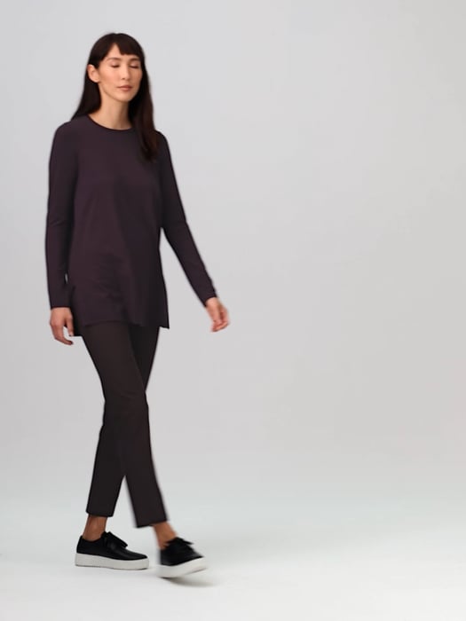 NEW Eileen Fisher Stretch Crepe Slim Ankle Pants in Black - Size PP #2481
