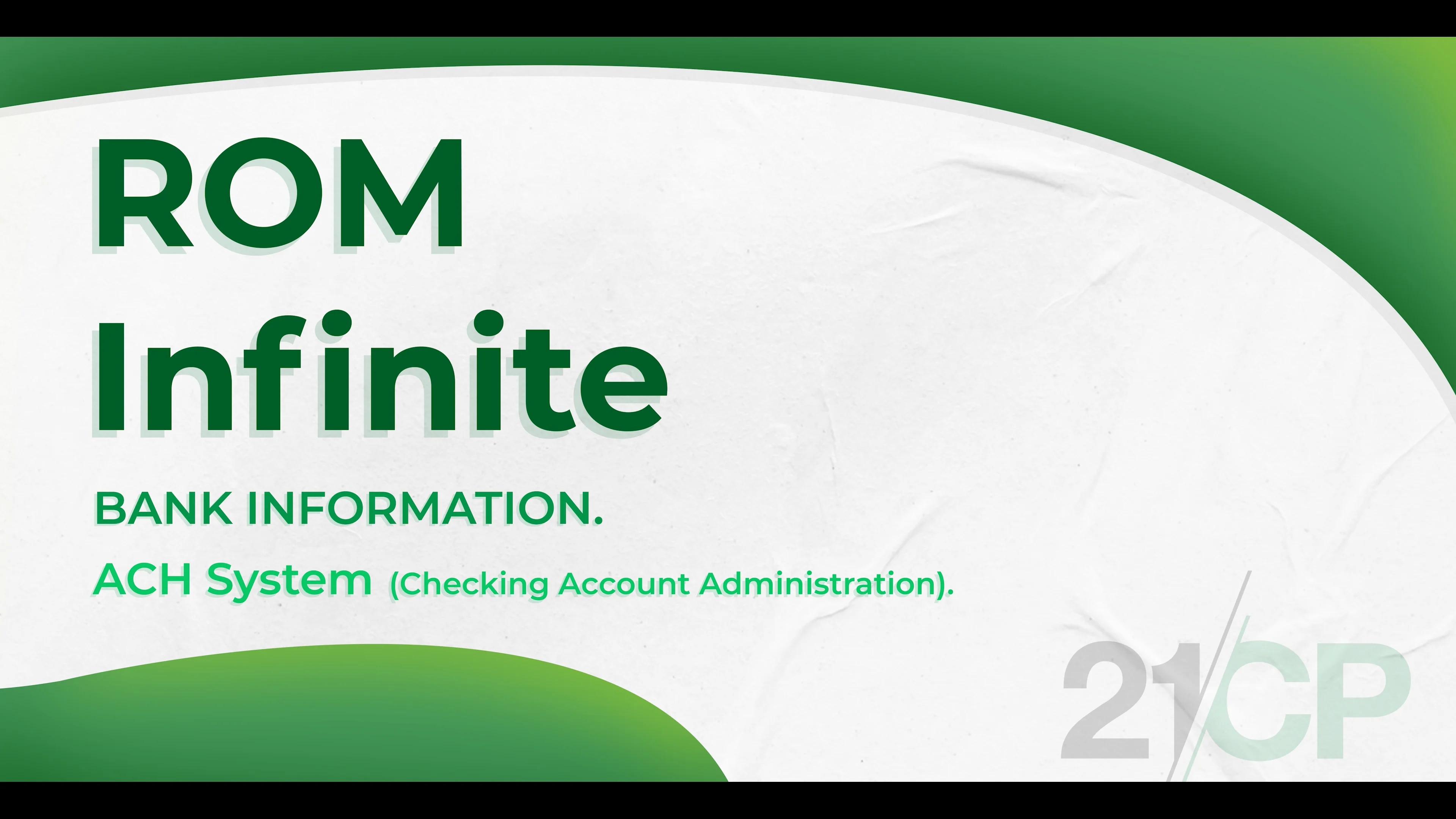 3. ROMInfiniteACH-EFT_CheckingAccount-BankInformation_Eng on Vimeo