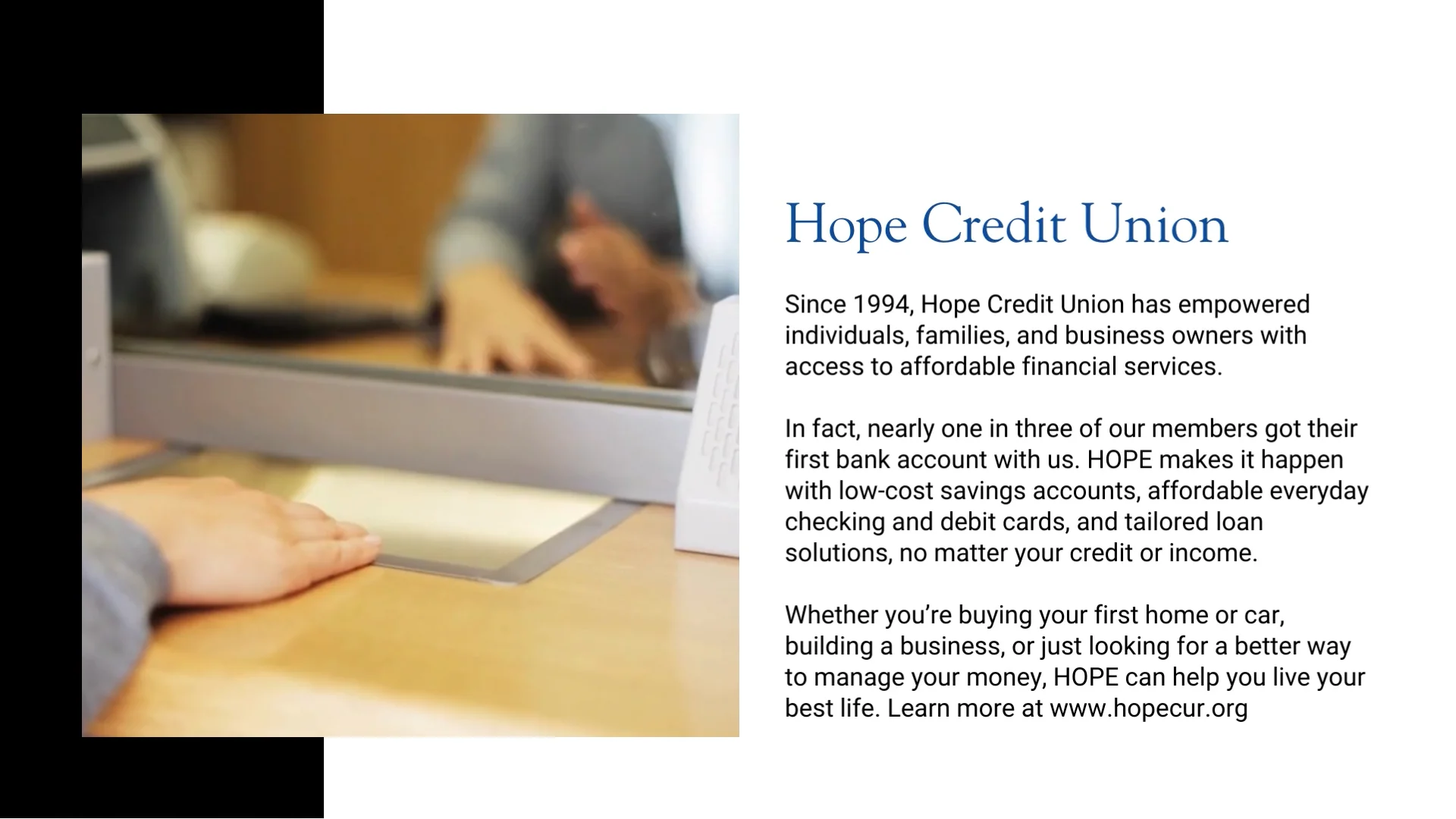 _Vendor Promo Hope Credit Union on Vimeo