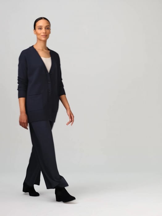 Cotton and Recycled Cashmere V-Neck Cardigan | EILEEN FISHER Cotton and Recycled Cashmere V-Neck Cardigan | EILEEN FISHER