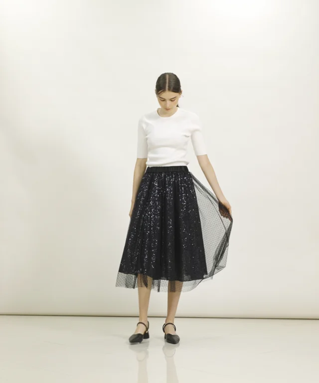 Sov. / スパンコールドットチュールスカート(SALE) Sov. Night STORE  